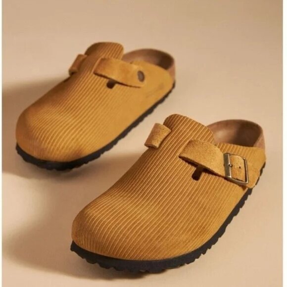 Birkenstock Boston Suede Embossed Corduroy Clog Mule EU 36 US Women 5 NEW